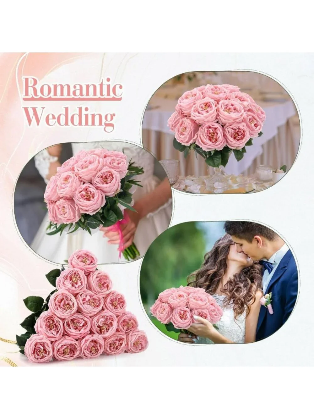 20 Pcs Pink Peonies Artificial Flowers - Realistic Faux Floral Decor for Home